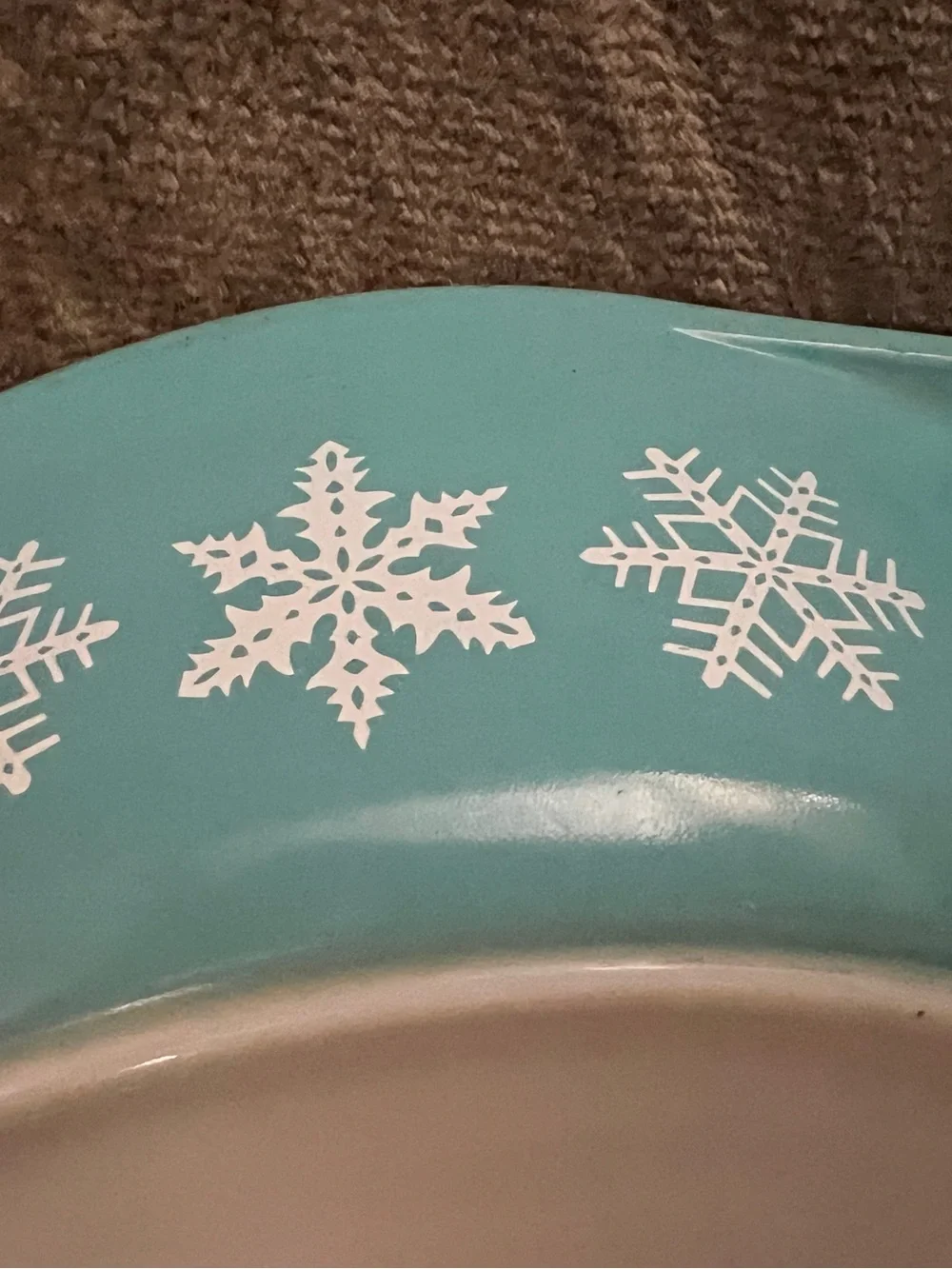 Vintage Pyrex 045 Turquoise Snowflake Casserole Dish 2.5 Qt w/ Lid
